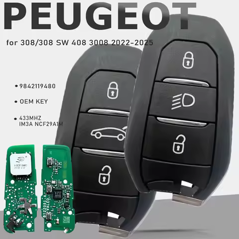 KEYECU Original 9842119480 New Lion Head Smart Key Fob IM3A NCF29A1M 433MHz for Peugeot 308/308 SW 4