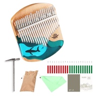 Kalimba เปียโน17คีย์นิ้วหัวแม่มือไม้บีชเรซินแบบพกพา Kalimba mmira Sanza กับค้อนปรับจูนเครื่องดนตรีคี