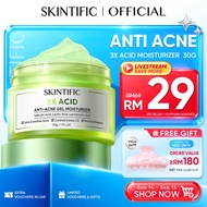 SKINTIFIC 3X Acid Anti-Acne Gel Moisturizer Salicylic Acid Moisturiser Skincare Day Night Cream Pant