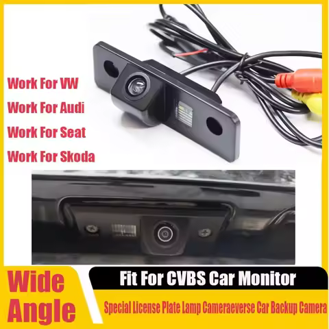 for VW/for AUDI/Skoda/Seat Reverse Backup Camera with License Plate,Compatible for Vw Golf/Jetta/Pas