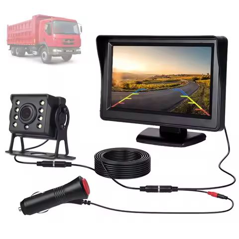 Car Rear View Camera 4.3" Screen Monitor For Truck Vehicle Parking Rear Camera Night Vision 9-36V