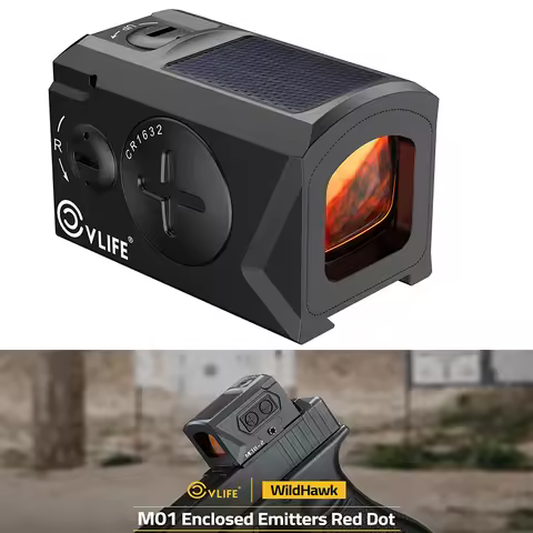 CVLIFE Solar Enclosed Red Dot Sight Optic Scope 2 MOA Dot & 30 MOA Circle Parallax-Free Reflex Sight