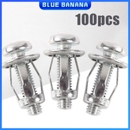 100Pcs Hollow Wall Petal Shape Metal Rivet Nut Bolt M4/M6 Rivet Lock Jack Nuts Iron Skin Petal Rivet