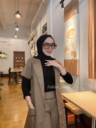 FAHIRA SET OUTER/Setelan kulot cardigan/stellan blazer wanita