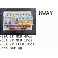 EPS DB SET 8WAY / 10WAY/ 12WAY 16A MCB  20A + ELCB 40A / 63A + MAIN SWITCH 40A 63A (FULL SET)
