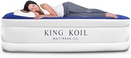 King Koil Plush Pillow Top Twin Air Mattress with Built-in High-Speed Pump for Camping, Home &amp; Guests - 20” Twin Size Airbed Luxury Inflatable Blow Up Mattress, Waterproof, 1-Year Warranty