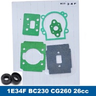 Cylinder Muffler Carb Crankcase Full Gasket Oil Seal Set for Chinese Engine 34F 1E34F BC230 TL26 CG2