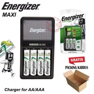 Charger Battery Energizer Maxi + Baterai AA 2000mAh 4pcs