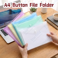 Button File Folder File Bag A4 File Storage BagClear Colourful Waterproof Fail Bag丨Beg dokumen A4文件袋