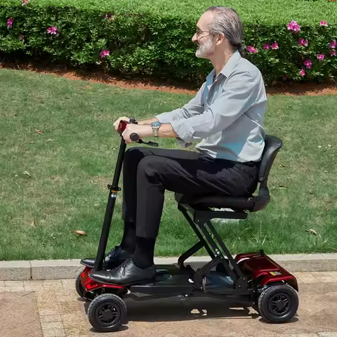 Lightweight Elderly Adult Mobility Scooter One-Click Automatic Folding Mobility Scooters Airplane Ap
