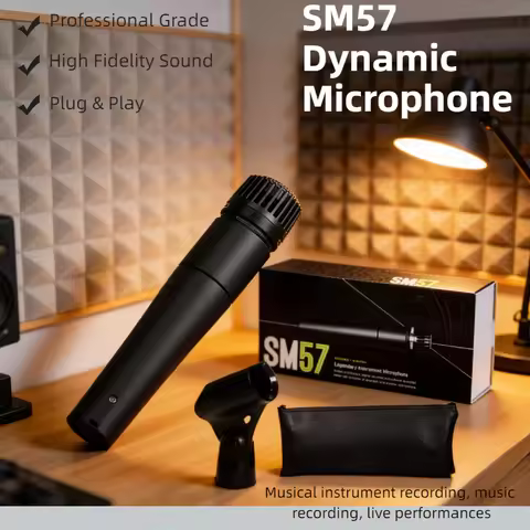 Premium SM57 Unidirectional Dynamic Microphone Cardioid Instrument Mic For BBOX Guitar Amp Snare Dru