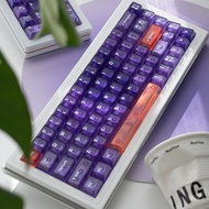 Transparent Foggy Purple Keycaps PC Light Through Cherry Profile keycap set for Mechanical Keyboard