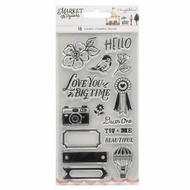 Crate Paper Maggie Holmes Market Square Acrylic Stamps 15/Pkg