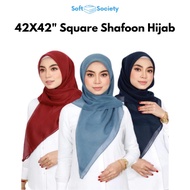 Shawl Keknis – 42x42" Square shafoon Hijab | Lightweight, Baby Seam, Multi-Style Wrap
