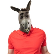 Halloween Funny Donkey Head Mask,Latex Animal Cosplay Costume Mask for Adult