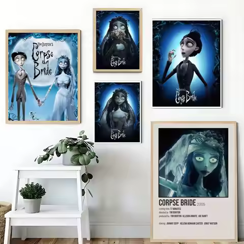 Tim Burton Movie Posters Poster Sticky Posters Waterproof Paper Sticker Coffee House Bar Home Decor
