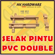 double SELAK PINTU TANDAS PVC / DOOR LATCH PVC DOOR / PLASTIC LATCH / PVC DOOR DOUBLE