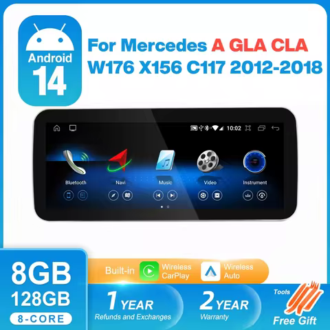 For Mercedes Benz CLA C117 2012-2018 Android 14 Auto Radio Carplay Screen A Class W176 GLA Clas X156