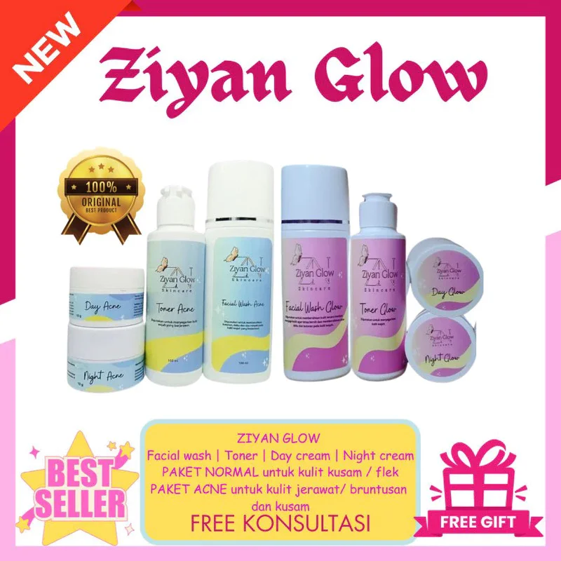ZIYAN GLOW PENGGANTI N'GLOW SKINCARE (GANTI MEREK) PAKET ACNE DAN NORMAL 100% ASLI BPOM DAN HALAL M