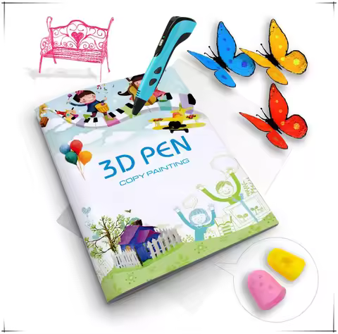 3D Printing Pen Drawing Book Reusable Colorful 22/40 Patterns Thick Paper Clear Plate Painting Templ
