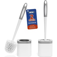 Toilet Brush, 2 Pack Toilet Brush and Holder Set Bathroom Accessories, Toilet Bowl Brush and Holder 