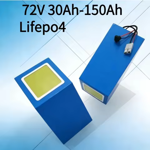 72V Lithium-Ion Battery Pack 30Ah-150Ah LiPo Rechargeable Battery with Built-in BMS for 3000W/5000W/