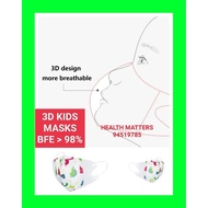 ♥️🇸🇬3D kids masks children masks toddler masks high quality premium 3 ply disposable face masks (10pcs per pack) BFE&gt;98%