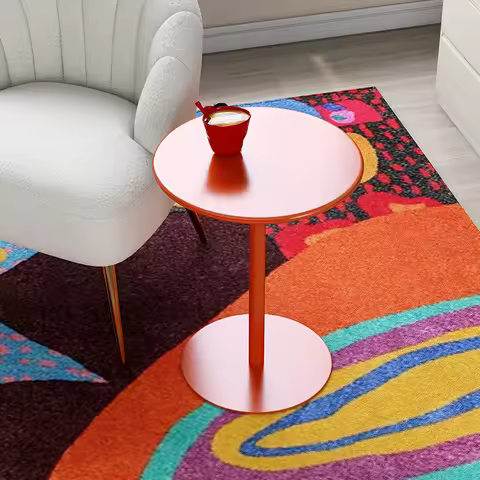 Colorful Side Table Modern Small round Organizer Dopamine Style Furniture for Living Room Sofa Corne