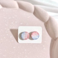 雲霞玫瑰花磚耳環