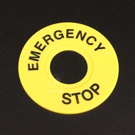 22mm EMERGENCY STOP Switch Warning Sign Yellow Sign Button Sign Ring EMERGENCY Sign EMERGENCY STOP