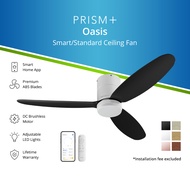 PRISM+ Oasis Ceiling Fan | 3 Blades | Integrated Dimmable Lights | 6 Speed Selection