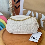 ZARA QUILTED TAS SELEMPANG WANITA ZARA STICH LEATHER / ZARA MIMI FASHION IMPORT
