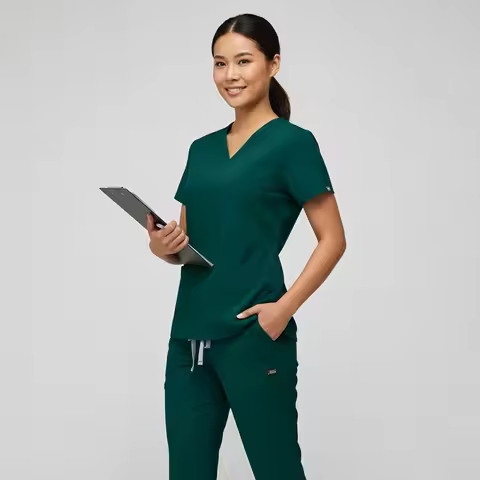 2 Pieces Scrubs Women Beauty SPA Uniforms Pet Store Work Clothes Set High-Quality Uniform