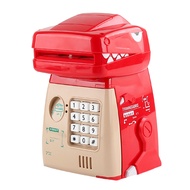 deveodo Money Box Toy Auto-roll Money Bank Musical Cartoon Dinosaur Piggy Bank for Kids Perfect Birt