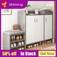 【Available】Shoe Cabinet With Seat Multifunctional Shoe Rack With Door Entrance Bench Home Shoe Bench Wood Shoe Cabinet Rack Household