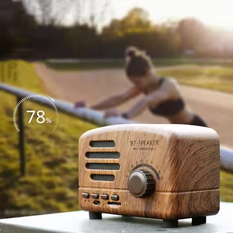 Retro Bluetooth-compatible 5.0 Speaker Wooden Old Fashioned Classic Style Strong Bass Enhancement Lo