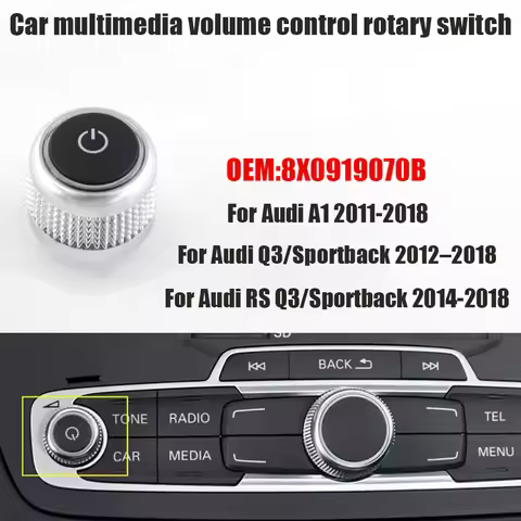 Car Multimedia Interactive System Radio Control Switch Knob 8X0919070B for Audi A1 Q3/Sportback RS Q