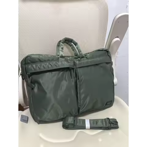 Porter Tanker Document Bag Soft Nylon Men Briefcase Shoulder Crossbody Handbag Business Large Capaci