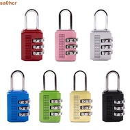 SA0HCR Number Lock, Solid Color 3 Digit Password Lock, Simple Durable Mini Anti-theft Alloy Padlock 