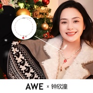 สร้อยคอแบบติดกระดูกไหปลาร้าสีสันสดใสสำหรับผู้หญิง AWE Red Little Apple Beads Necklace Yellow Shuo Zh