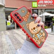 เคส JIUMOO สำหรับ OPPO Reno 4G Reno 4 4G Reno 4 5G Reno 4 Pro 4G Reno 4 Pro 5G Reno 4 SE เคสโทรศัพท์แบบแข็งกันกระแทกลายการ์ตูนหมีน่ารักแฟชั่นเคสขอบสี่เหลี่ยมซิลิโคนนิ่มเคสป้องกันเลนส์กล้องคลุมทั้งหมด