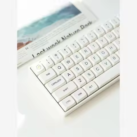 Minimalist white keycap XDA PBT mechanical keyboard keycap small languages Russian, Thai, French, Sp