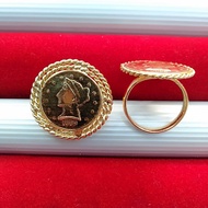 Cincin Wanita Rupiah Tempahan Lapis Emas Anti Karat