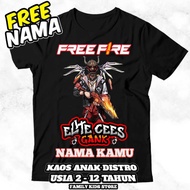 (FREE Name) T-Shirt For Children FF FREE FIRE ELITE CEES GANK SULTAN 3 FF TSHIRT For Children FREE F