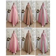 KATUN ORI Polinen Motif Dress by Aje Zas Collection / Syar'i Gamis Set / Plain Cotton Dress / Party 