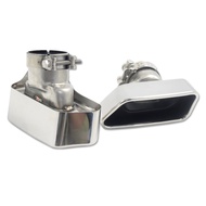 [MHUS] Exhaust Pipe For BMW F10 F11 535i 304 Stainless Steel Square Mouth Tailpipe Silver Muffler Ti