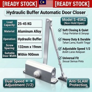 [Silent] Automatic Door Closer Hydraulic Buffer Anti-Slam Soft Close Adjustable Speed Penutup Pintu 
