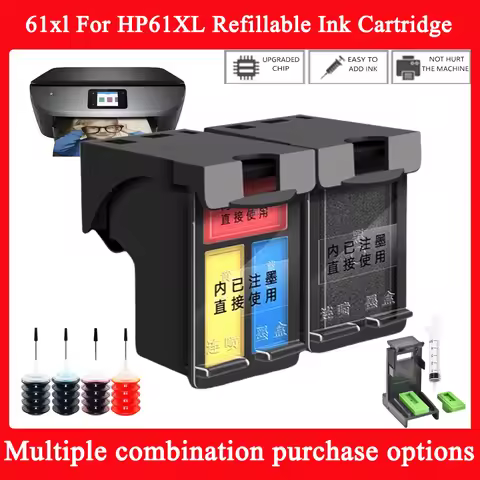 Refillable Ink Cartridge 61xl For HP61XL compatible for HP Deskjet D1000 1050 2000 2050 2510 3000 30