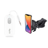 Twelve South AirFly SE, Premium Bluetooth Wireless Audio Transmitter & iOttie Easy One Touch 5 Dashb