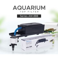 MESIN MERAH Top Filter Aquarium Armada AM-888 Medium box+Machine 1800A free Cotton Silk Red